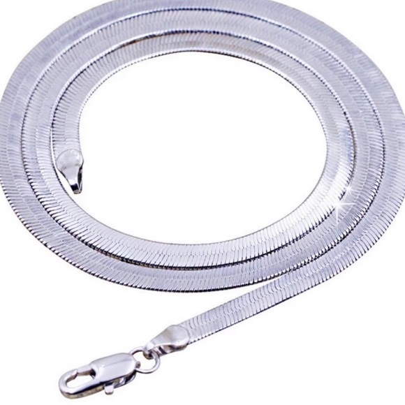 “20” NEW 925 STERLING SILVER SNAKE FLATE NECKLACE, NICE NECKLACE, CUTE NECKLACE - Picture 2 of 6